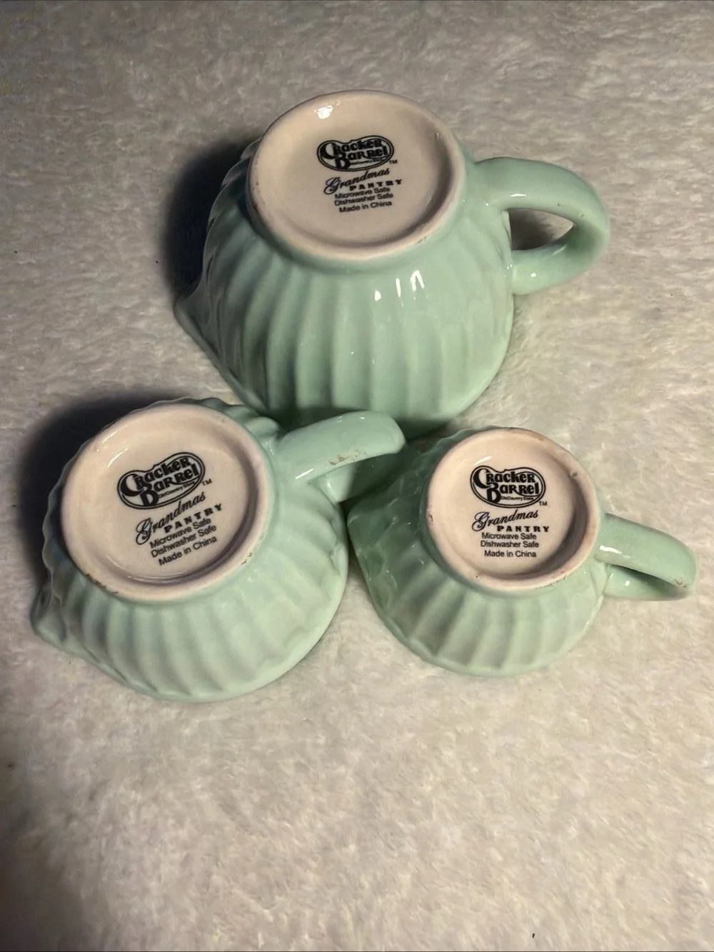 Cracker Barrel Grandma's Pantry  Mint Green measuring cup Set